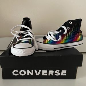 Converse Chuck Taylor AS Hi Rainbow Foil Kids' Shoes Black-Multi-White 366307f